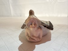 Vtg GERMAN ART DECO BISQUE BATHING BEAUTY TURTLE NAUGHTY LADY FIGURINE Read picture