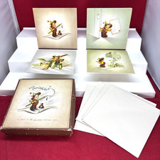 Vintage 1940s Hallmark 4 Scribbles Personal Note Blank Cards w/Box-Envelopes picture