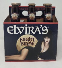 Vintage Elvira’s Night Brew 6 Bottles & Carrier Beer Advertising 12 Oz 1996  picture