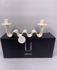 MESO Helen White Wavy Double Tapered Candle Holder- Open Box picture