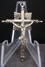 Antique WWI Trench Art Crucifix Cross Religious Military Collectible Pendant picture