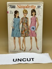 Simplicity Pattern 7080 Mini Dress or Jumper Sz 16 Bust 36 old 1967 UC FF picture