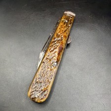 Antique White Hardware Co St Louis Jigged Bone 1 Blade Closed Lock Hunter Knife picture
