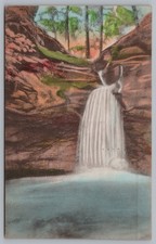 Turkey Run State Park Indiana Waterfalls Punch Bowl 1938 Postcard picture
