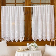2 Panels Lace Kitchen Tier Curtains 24 Inch 29