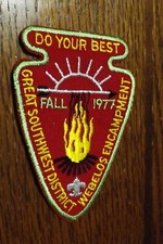 BOY SCOUT PATCH 1977 GREAT SOUTHWEST DISTRICT WEBELOS ENCAMPMENT SMY  NOS picture
