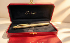 New Box Cartier Santos Gold Finish Ink Pen Elegant Luxury Writing Instrument picture