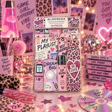 Y2K Ephemera Pack, 60-Piece Pink Junk Journal Kit, 2000s Nostalgia Paper Craft S picture
