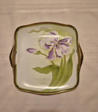 Vintage Handpainted Bavarian China Gold Floral Plate Signed H. Obot 10