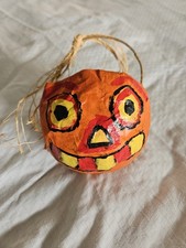 🎃 Hand-Painted Folk Art Pumpkin – Rustic Jack-O’-Lantern Halloween Decor 🍂 picture