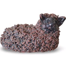 Vintage Studio Pottery Terracotta Lamb Sheep Figurine Signed FS Handcrafted picture