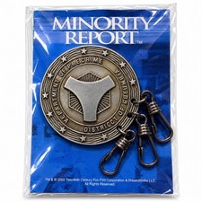 Minority Report 2002 Movie Promo Keychain Precrime Badge Metal Triple Clip picture