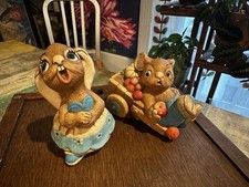 Vintage  Pendelfin Bunny Figurines Rosa & Barrow Boy Made in England picture