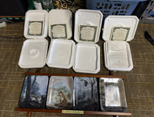 The Bradford Exchange Nature's Harmony 4pc Porcelain Plates Wolf COA Stand picture