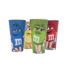 M&M's World Characters Lenticular 24oz Cup Set of 4 New with Box picture