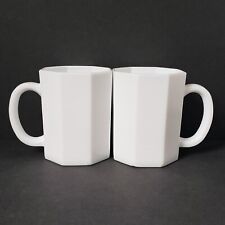 Vintage Arcoroc France Octime 10 oz. White Glass Coffee Mug Cup picture