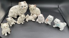 9 Vintage Porcelain White Persian Cat - Kitten Figurines - Lefton, Napco, Homco picture