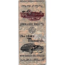 1949 Monarch Ford Forty-Niner Stewarts Garage Bengough Saskatoon Matchbook SC7Y9 picture