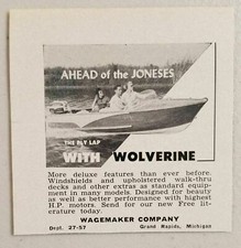 1957 Print Ad Wolverine Wagemaker Ply Lap Boats Grand Rapids,MI Up With Joneses picture