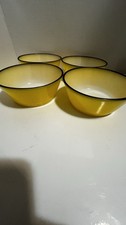 4- Anchor Hocking Fire-King Yellow Glass Bowl Vintage Mid-Century Modern 1940s picture
