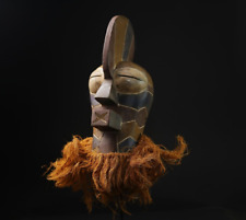African wood Large Raphia, Wood songye basongye Congo DRC mask-G2141 picture