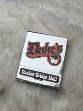 Vintage Duke’s Restaurant Matchbook Quaker Bridge Mall NJ Silver Foil Complete picture