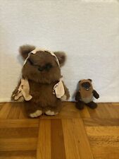 Vintage Star Wars Ewok Wicket Plush Dolls Kenner 1980 90s Lot Of 2 picture