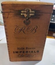 Vintage 1950's Robt. Burns Imperials Deluxe Wood Cigar Box - 25 Cigars picture