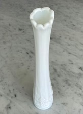Westmoreland Paneled Grape Bud Vase Milk Glass 9 1/2