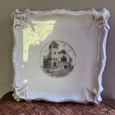 St John’s Church New Rochelle NY Souvenir Trinket Dish Collectible Made Germany picture