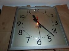 VINTAGE STANDARD ELECTRIC TIME CO SQUARE WALL CLOCK working picture