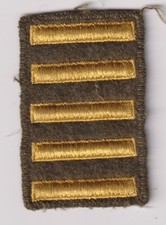 5 overseas service stripes (2.5 years) yellow on brown wool WWII US Army USAAF picture