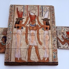 Set of 3 Veronese Italy Decorative Egyptian Collection Art Tablets Wall Plaques picture