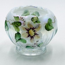 Fenton French Opalescent Royal Lenten Rose Bowl - Hand Painted - Signed picture