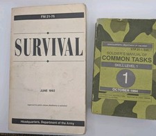 1990s US Army Field Manual Lot 2pc FM 21-76 Survival 1992 & STP 21-1 SMCT... picture