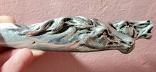 Bruce Fox Design Letter Opener w Wild Horse Heads 11.5