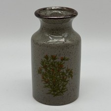 Vintage Takahashi Japan Speckled Stoneware Bud Vase Orange Wildflower Herb Retro picture
