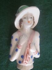 Antique 3 1/2” Deco Lady Half Doll Pin Cushion Doll Marked Japan picture