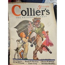 Vintage Colliers Magazine Nov 8 1930 Sexton Pirate Cover Knute Rockne Wodehouse picture