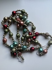 VTG POTTERY BARN Blown Mercury Glass GARLAND Multicolored Antique Hex Christmas picture