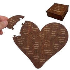 20 Reasons Why I Love You Gift Box,Romantic Heart Wooden Puzzle for Him, Her ... picture