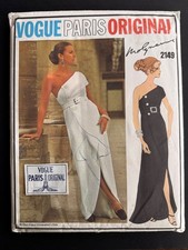 New Vintage Vogue 2149 Paris Original Molyneux One-Shoulder Dress Sew Label, 14 picture