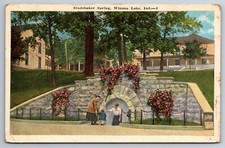 Winona Lake, IN, Studebaker Spring, Women, Children, Vintage Postcard picture