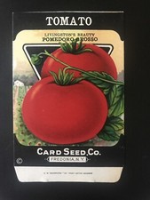 1920s Litho Antique Vintage Card Seed Co. Packet Pack Tomato Livingston’s picture