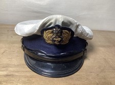 WWII Imperial Japanese Navy Officer Visor Cap Hat IJN Vintage Size 57cm picture