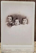 Antique Post Mortem? Toddler Cabinet Card With Brother & Sister Buffalo NY picture