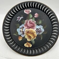 9.5” Toleware Roses Hanging Wall Pocket Reticulated Edge picture