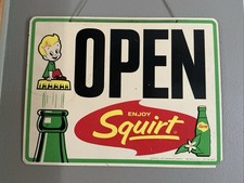 Squirt Soda Vintage Double Sided OPEN & CLOSED Advertising Sign 13