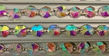 AB Asfour Crystal Octagon Garland Chain Chrome Bowtie #1080 14mm | 22 Yards picture