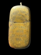 **Rare 1886 Knights Templar 23d Conclave Anheuser-Busch Nickel-Plated Match Safe picture